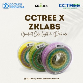 CCTree X ZKLabs 3D Filament PLA Gradient Color Bahan Import dari USA